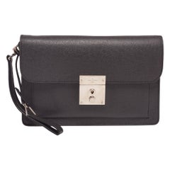 Louis Vuitton Grey Leather Neo Belaia Clutch