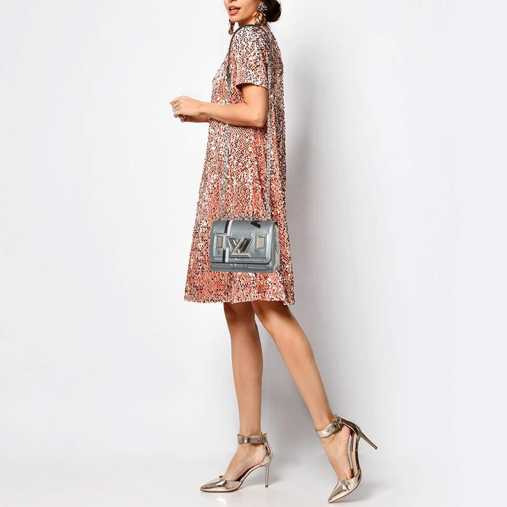 Gray Louis Vuitton Grey Leather Spaceship Twist PM Bag