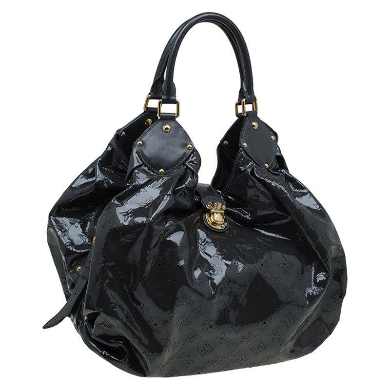 Black Louis Vuitton Grey Mahina Patent Leather Limited Edition Surya XL Bag