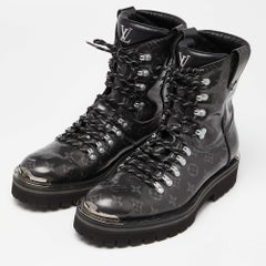 Louis Vuitton Grey Monogram Canvas Outland Ankle Boots Size 44