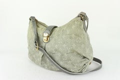 Louis Vuitton Grey Monogram Denim Slightly Messenger Hobo Bag 826lv87