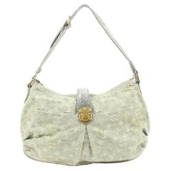 Graue Monogrammierte Denim Slightly Shoulder Bag von Louis Vuitton 7lv131s