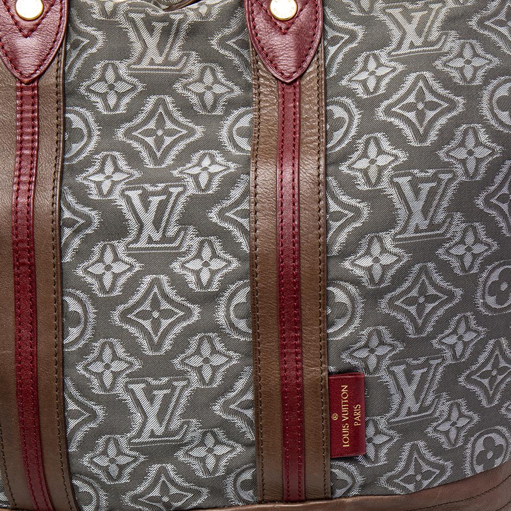 Louis Vuitton Grey Monogram Fabric and Leather Limited Edition Aviator Bag 4