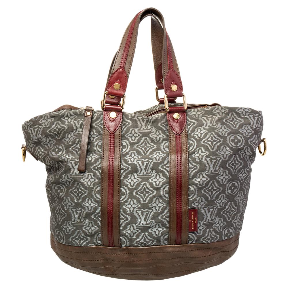 Louis Vuitton Grey Monogram Fabric and Leather Limited Edition Aviator Bag