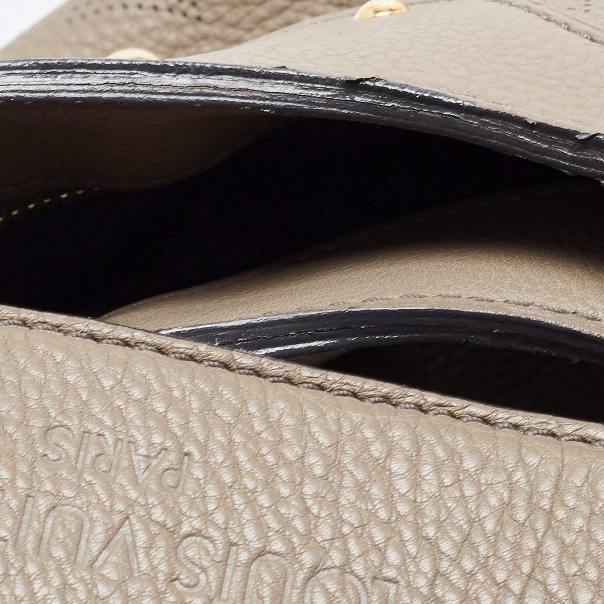 Louis Vuitton Grey Monogram Mahina Leather Solar PM Bag For Sale 2