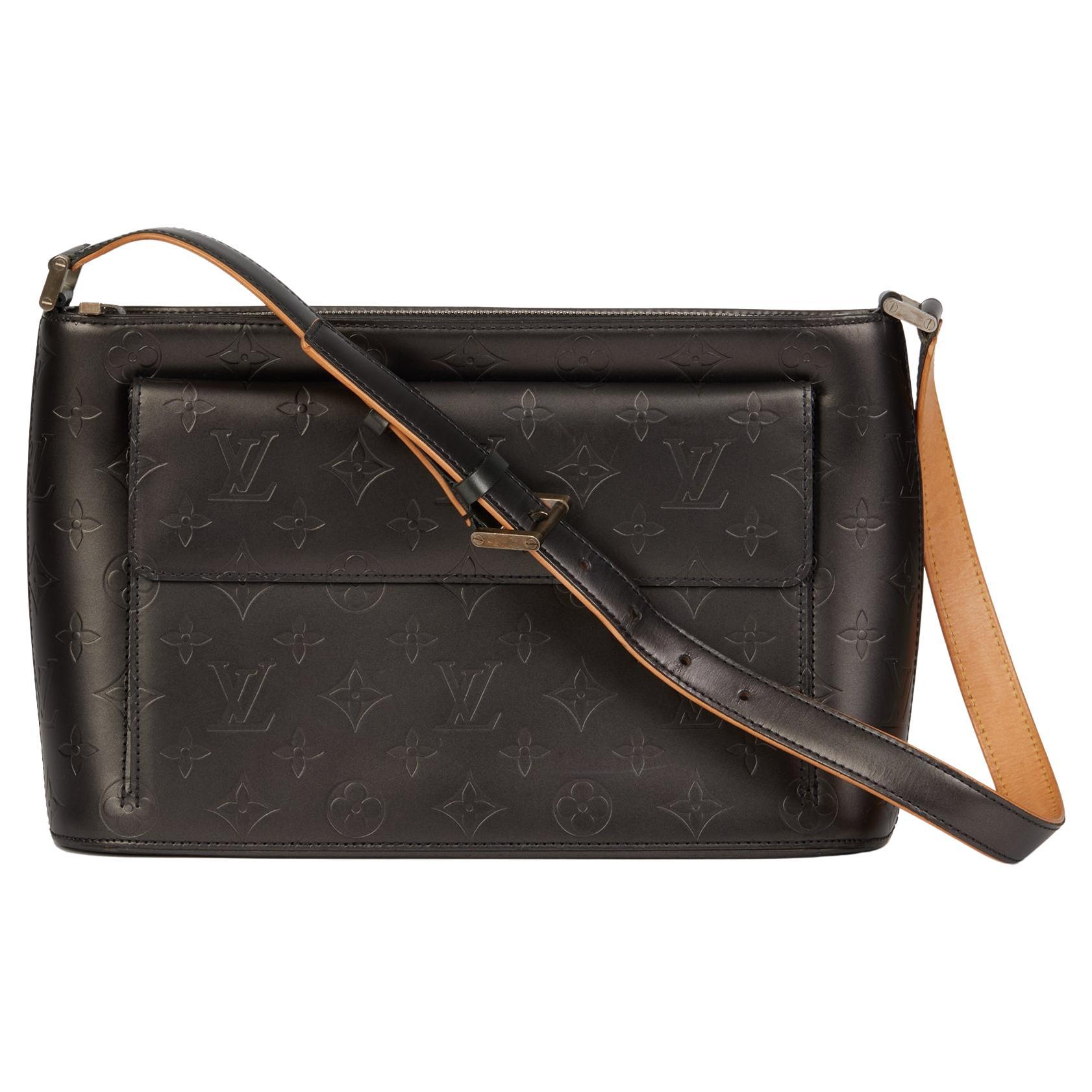 LOUIS VUITTON Grey Monogram Mat Leather & Vachetta Leather Allston