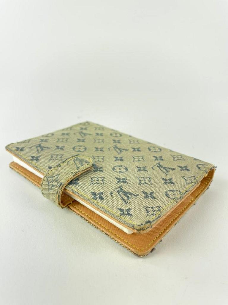Women's Louis Vuitton Grey Monogram Mini Lin Small Ring Agenda PM Diary Cover 340lvs519 For Sale