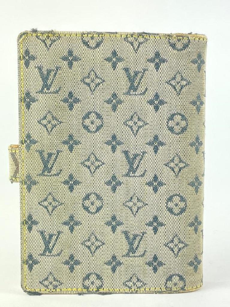 Louis Vuitton Grey Monogram Mini Lin Small Ring Agenda PM Diary Cover 340lvs519 For Sale 1