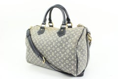 Louis Vuitton Grey Monogram Mini Lin Speedy Bandouliere 30 Boston with Strap