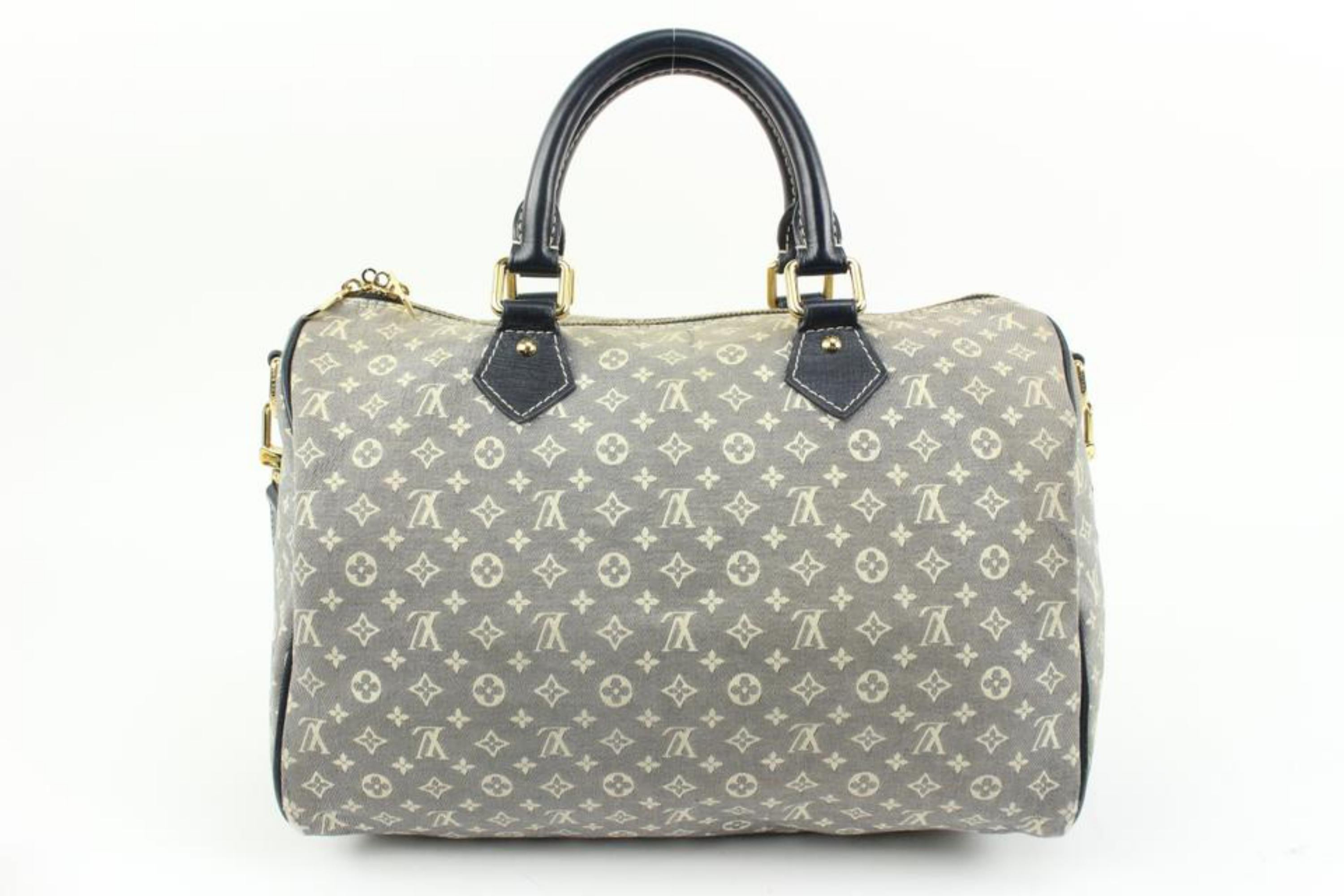 Women's Louis Vuitton Grey Monogram Mini Lin Speedy Bandouliere 30 Boston with Strap  For Sale