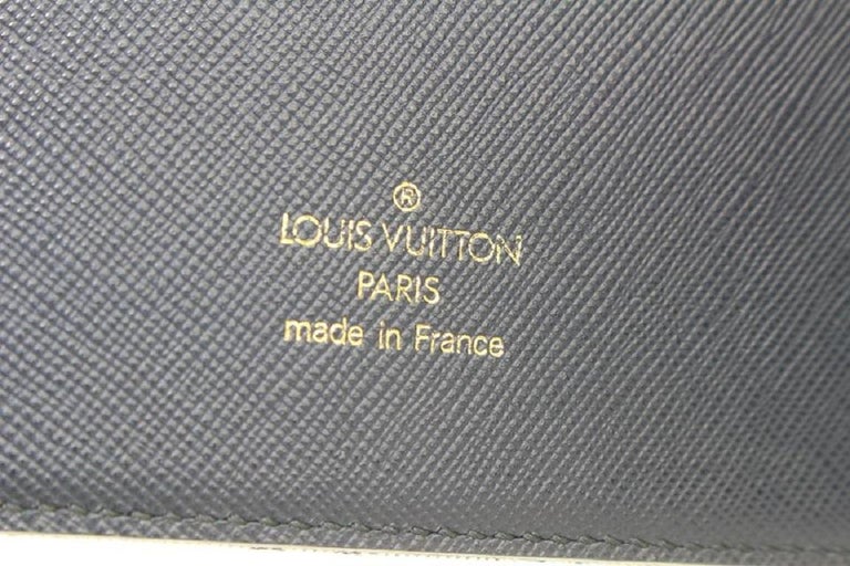 Louis Vuitton Grey Navy Mini Lin Monogram Notebook Cover GM Binder