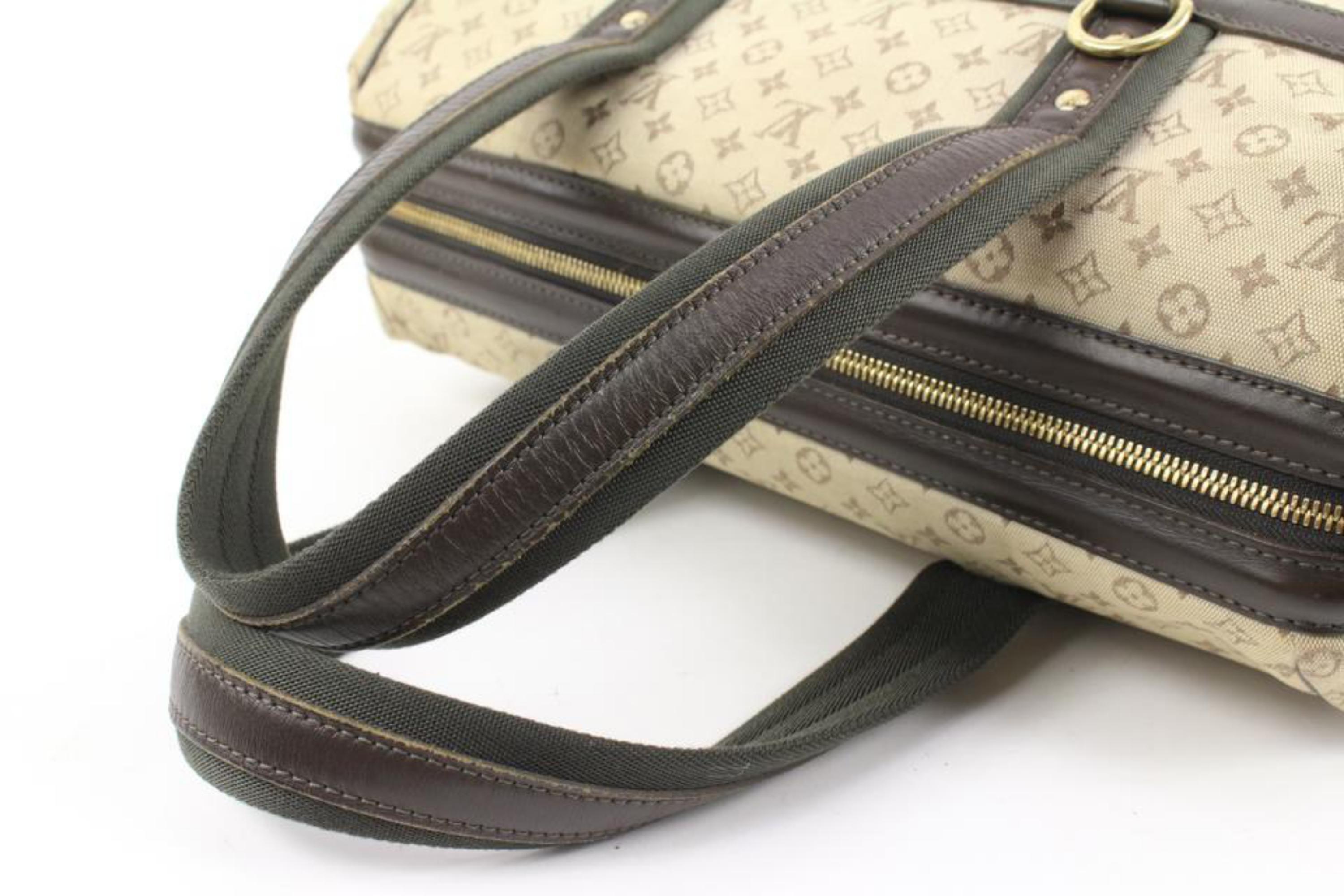 Women's Louis Vuitton Grey Olive Monogram Mini Lin Josephine GM Speedy Boston 118lv29