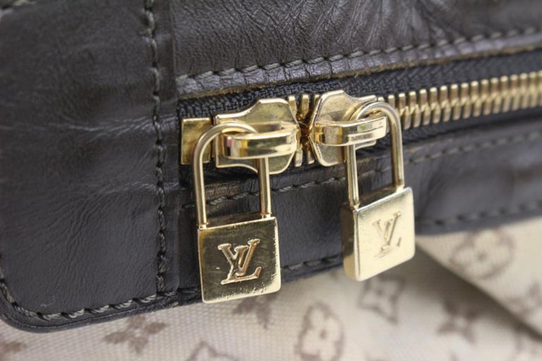 Louis Vuitton Grey x Navy Monogram Mini Lin Josephine GM Speedy Boston Bag  at 1stDibs