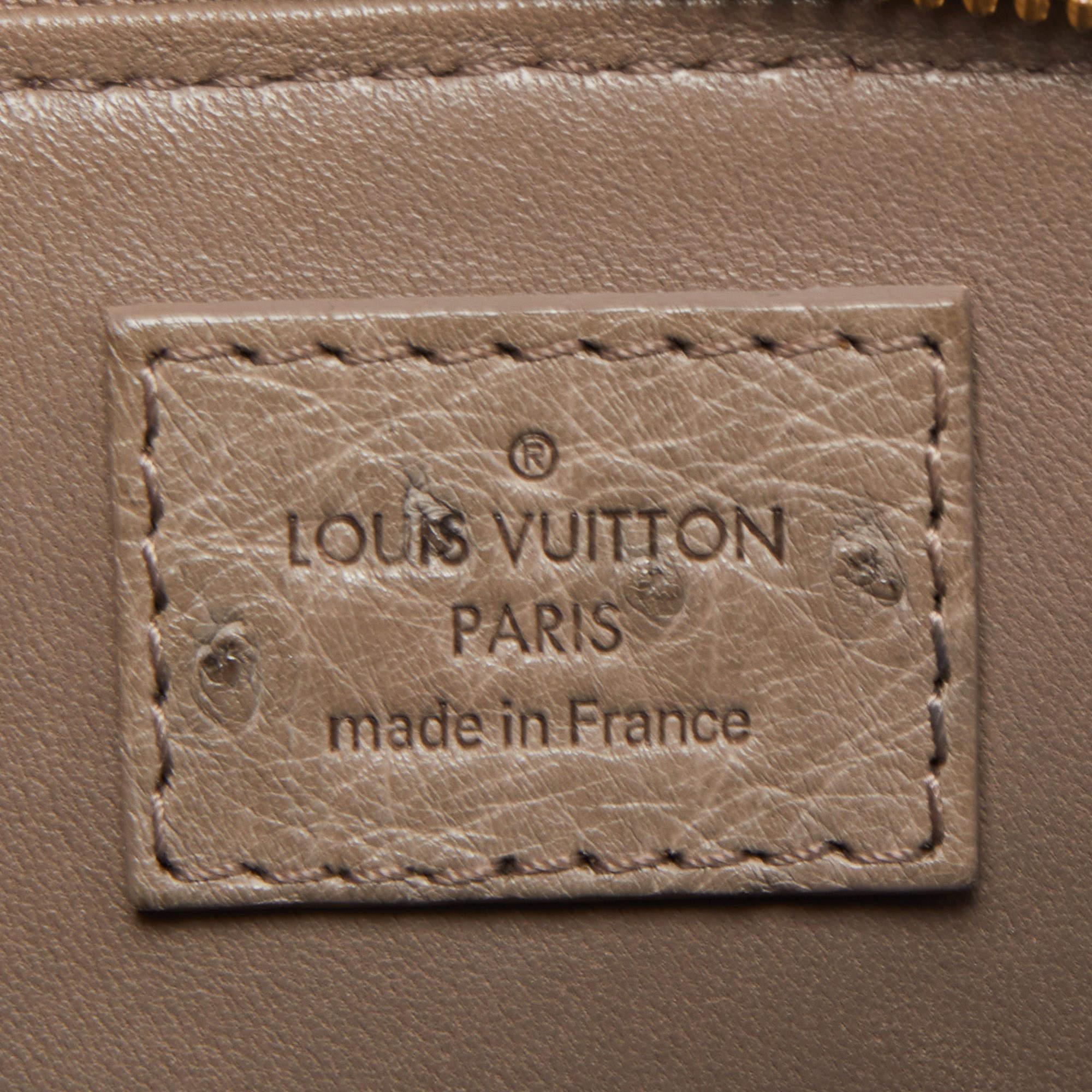 Louis Vuitton Grey Ostrich Alma BB Bag For Sale 1