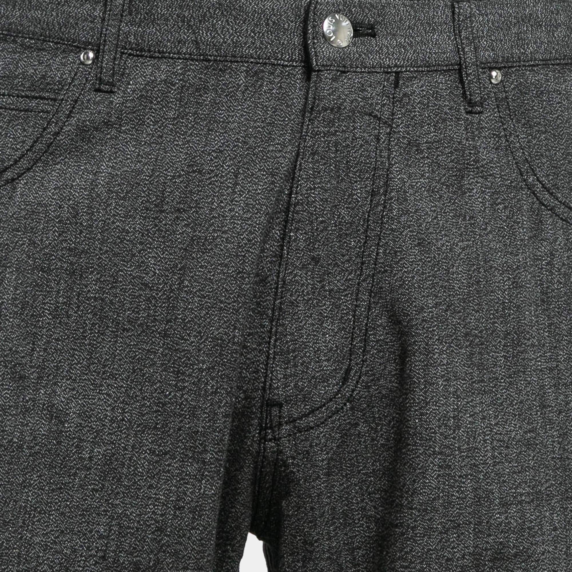 Louis Vuitton Grey Patterned Cotton Straight Leg Trousers XXL In Excellent Condition In Dubai, Al Qouz 2