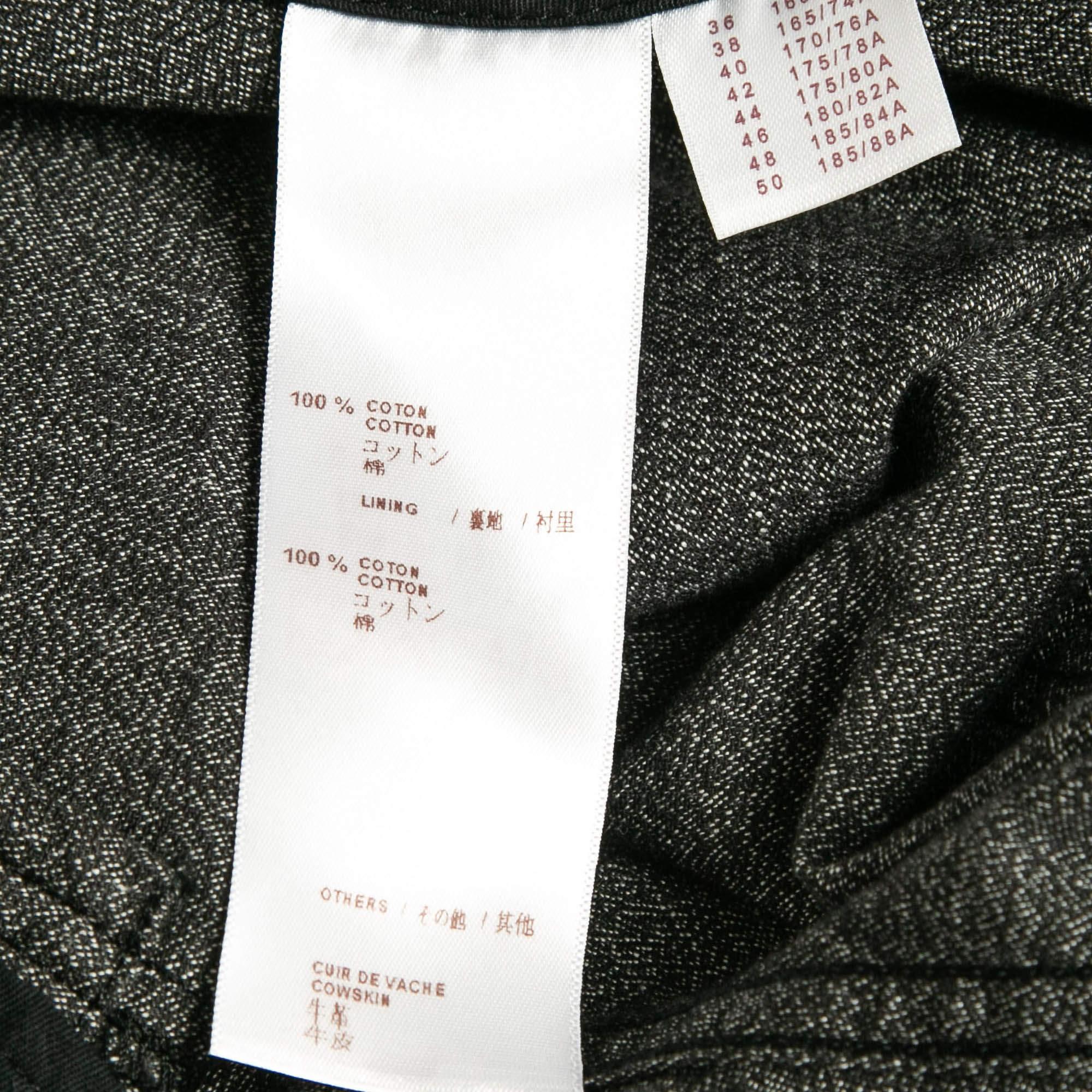 Louis Vuitton Grey Patterned Cotton Straight Leg Trousers XXL 2