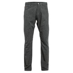 Louis Vuitton Grey Patterned Cotton Straight Leg Trousers XXL