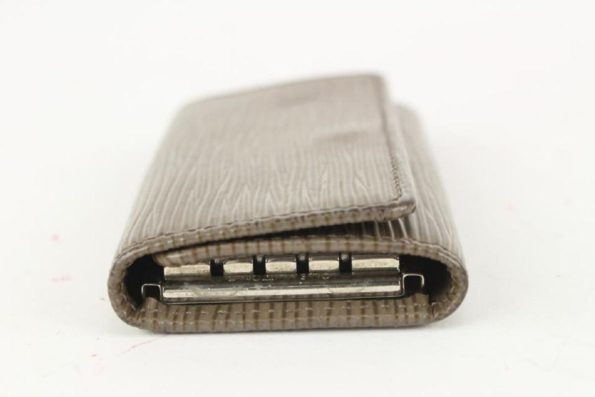 Louis Vuitton Grey Pepper Epi Leather Multicles 4 Key Holder Wallet case For Sale 5