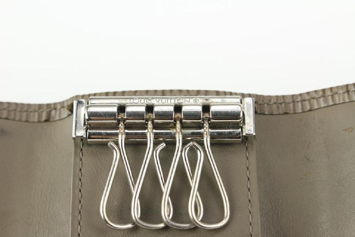 Louis Vuitton Grey Pepper Epi Leather Multicles 4 Key Holder Wallet case For Sale 7
