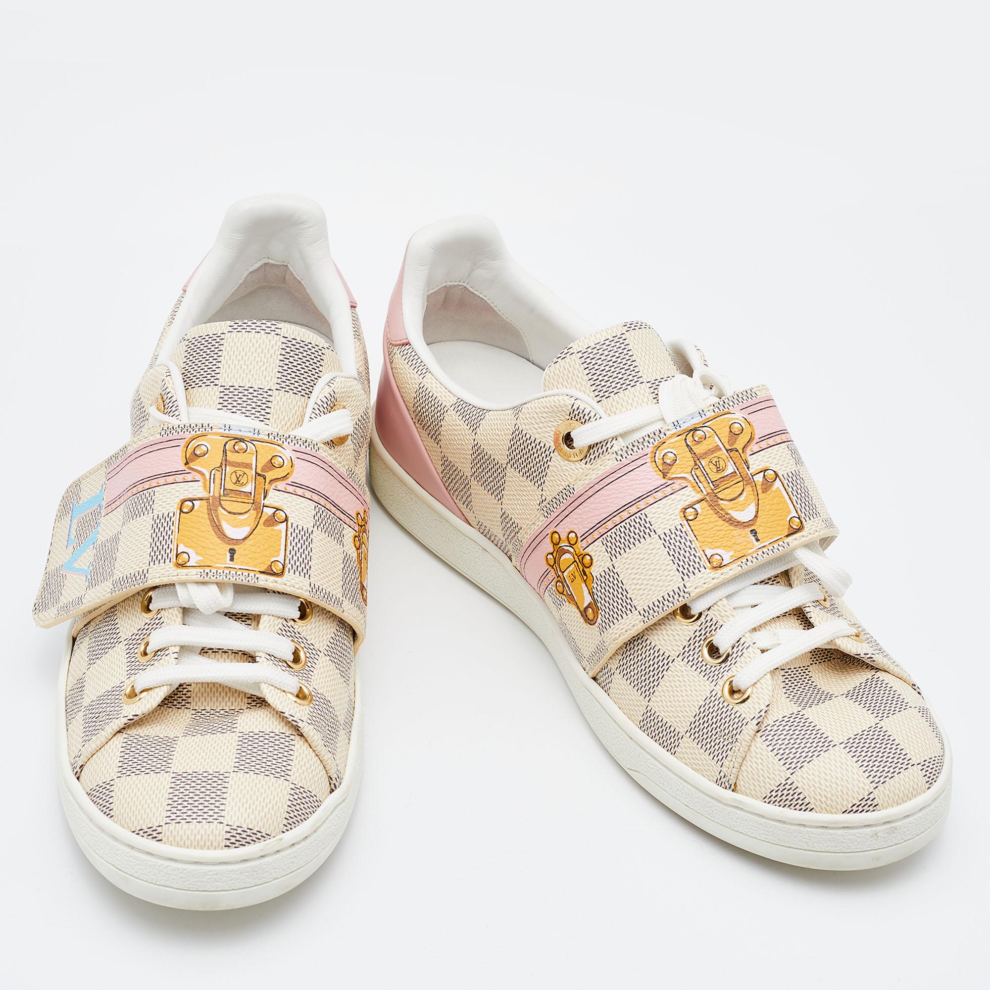 Louis Vuitton Grey/Pink Damier Azur Summer Trunks Sneakers Size 36.5 1