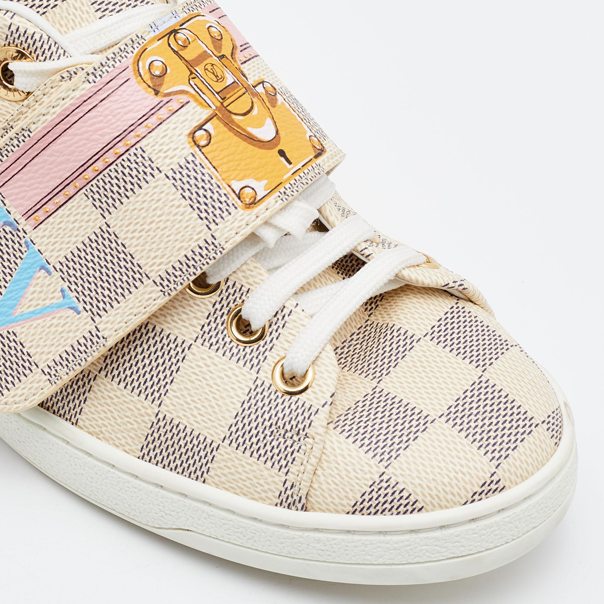 Louis Vuitton Grey/Pink Damier Azur Summer Trunks Sneakers Size 36.5 2