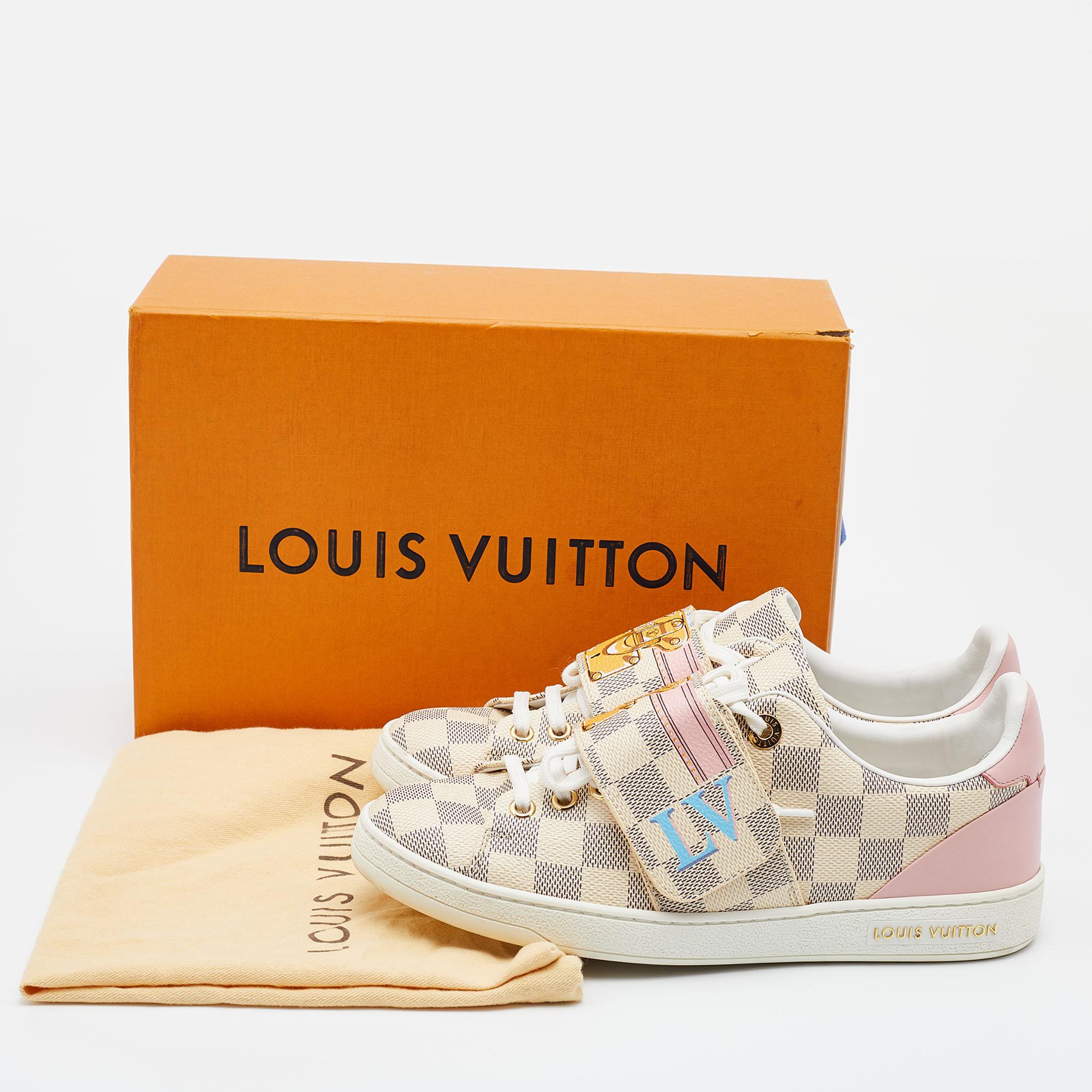 Louis Vuitton Grey/Pink Damier Azur Summer Trunks Sneakers Size 36.5 4