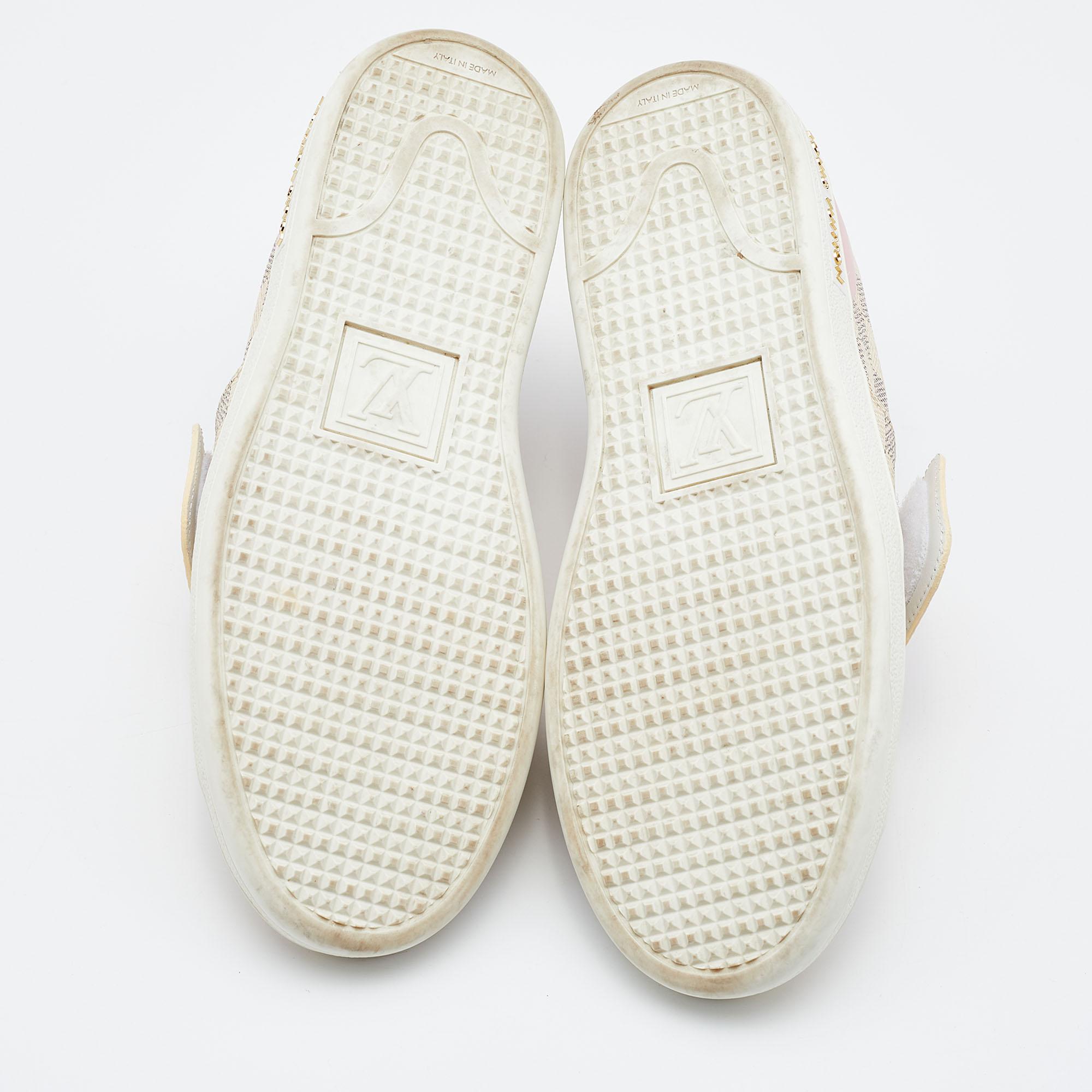 Louis Vuitton Grey/Pink Damier Azur Summer Trunks Sneakers Size 36.5 5