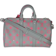 Louis Vuitton Grey Pink Monogram Glow Up Keepall Bandouliere 35