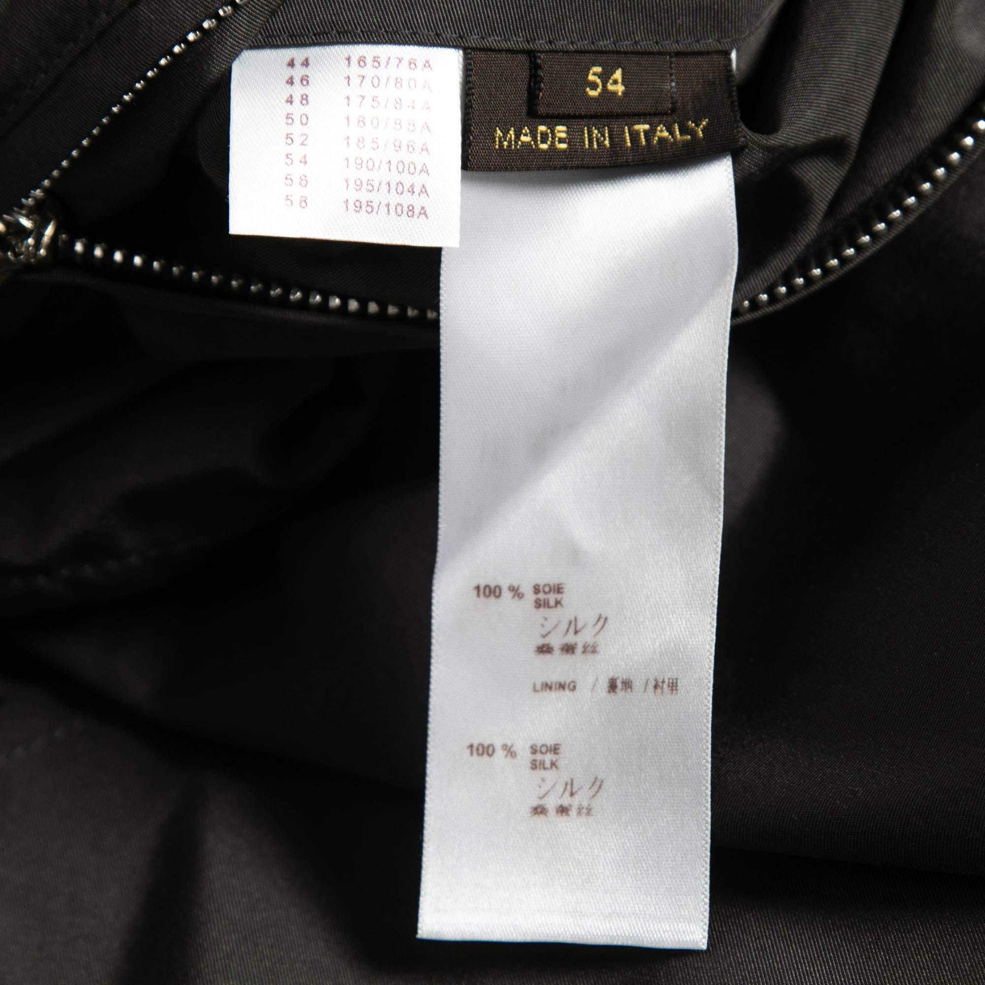 Louis Vuitton Grey Plaid Silk Zip Front Reversible Jacket 4