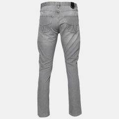 Louis Vuitton Grey Quatrefoil Denim Jeans L