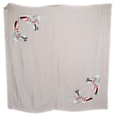 Louis Vuitton - Écharpe en soie grise imprimée LV Sneaker