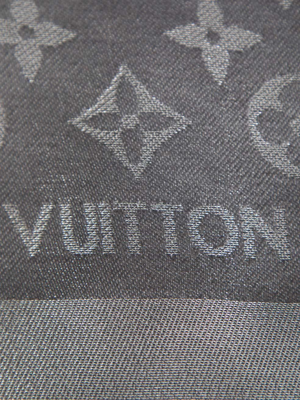 Louis Vuitton Grey Silk Monogram Scarf In Good Condition In London, GB