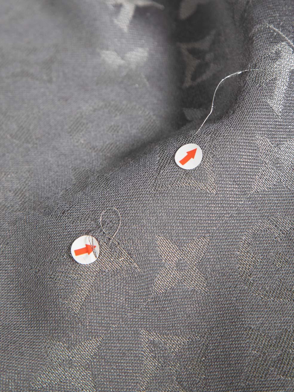 Women's Louis Vuitton Grey Silk Monogram Scarf