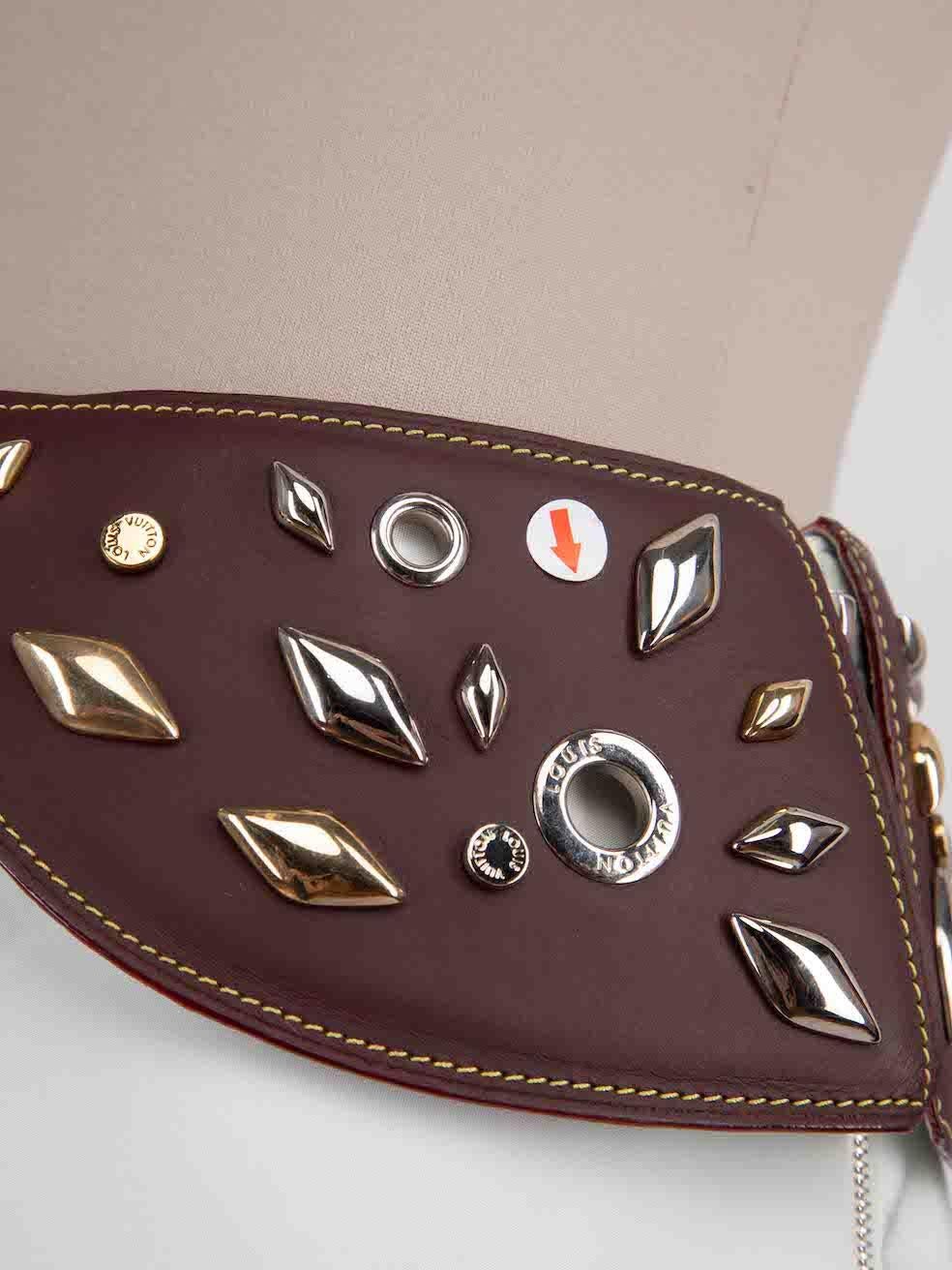 Louis Vuitton Grey Studded Leather Maxi Skirt Size M For Sale 1