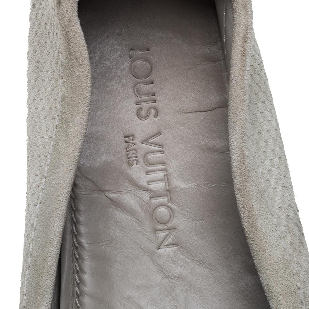 Louis Vuitton Grey Suede Damier Ebene Check Monte Crarlo Loafers Size 42 1