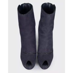 Louis Vuitton Grey Suede Open-Toe Booties EU 38