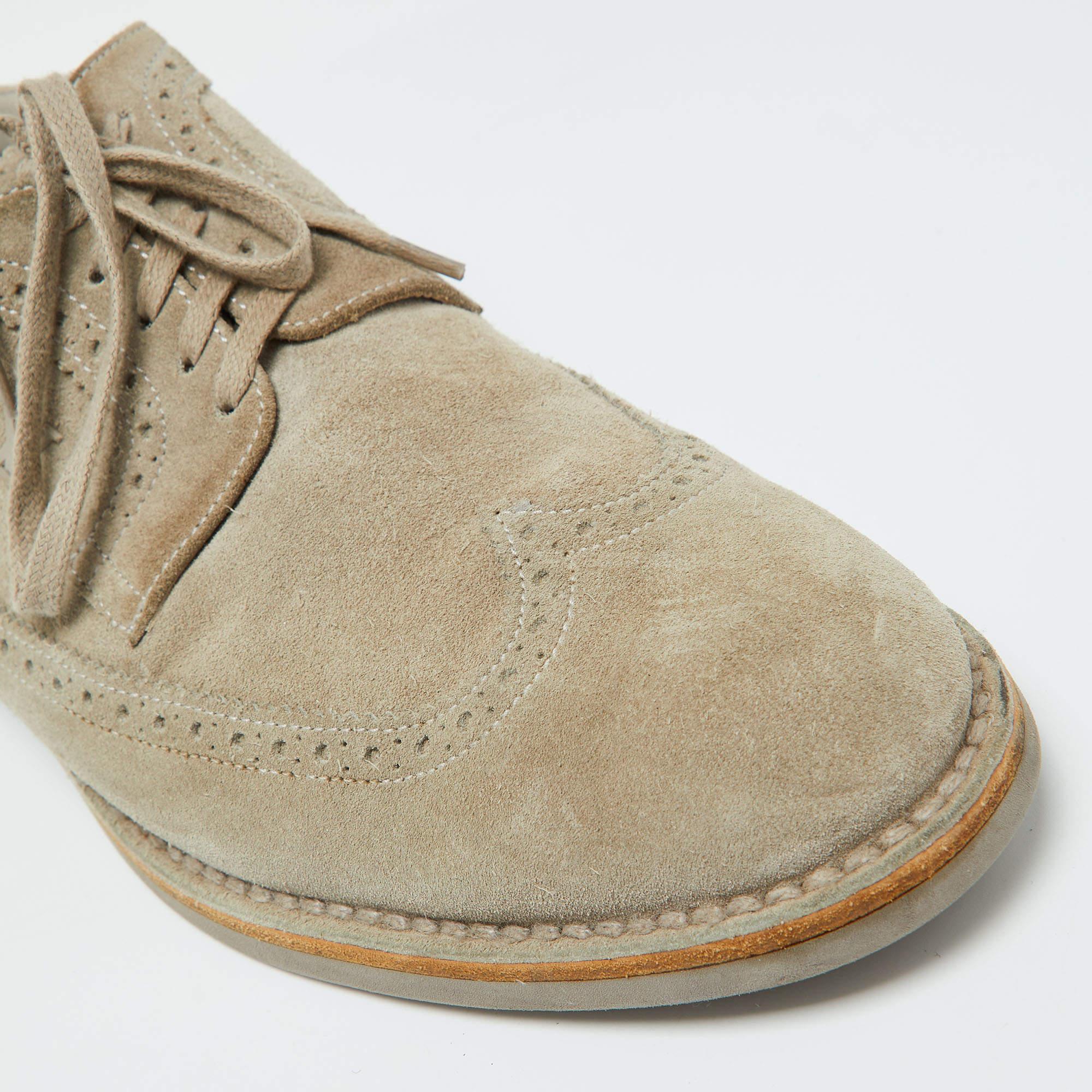 Louis Vuitton Grey Suede Wingtip Brogue Detail Derby Size 41 3