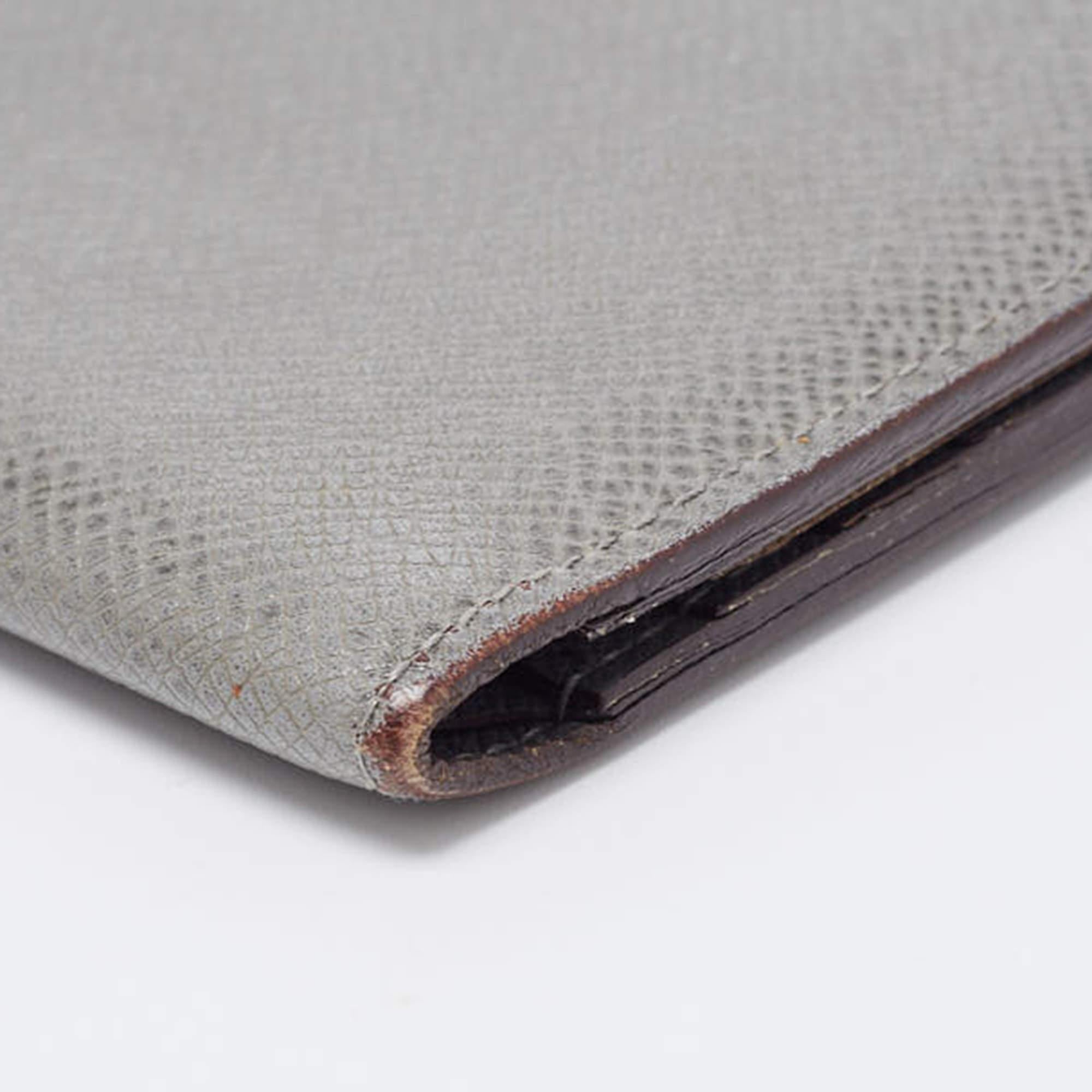 Louis Vuitton Grey Taiga Leather Bifold Wallet 1
