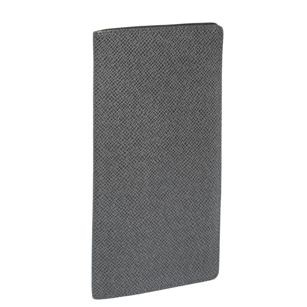 Gray Louis Vuitton Grey Taiga Leather Brazza Wallet