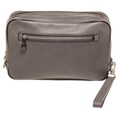 Louis Vuitton Grey Taiga Leather Neo Pavel Clutch Bag with material leather