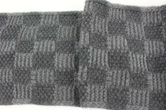 Louis Vuitton Grey x Blue Cable Knit Cashmere Damier Helsinki Scarf 20LV118