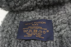 Louis Vuitton Grey x Blue Cable Knit Cashmere Damier Helsinki Scarf 47lv22s