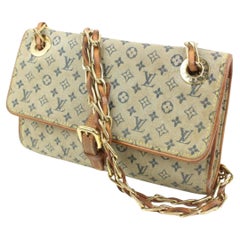 Louis Vuitton Grey x Navy Camille Chain Crossbody Bag 33lk413s