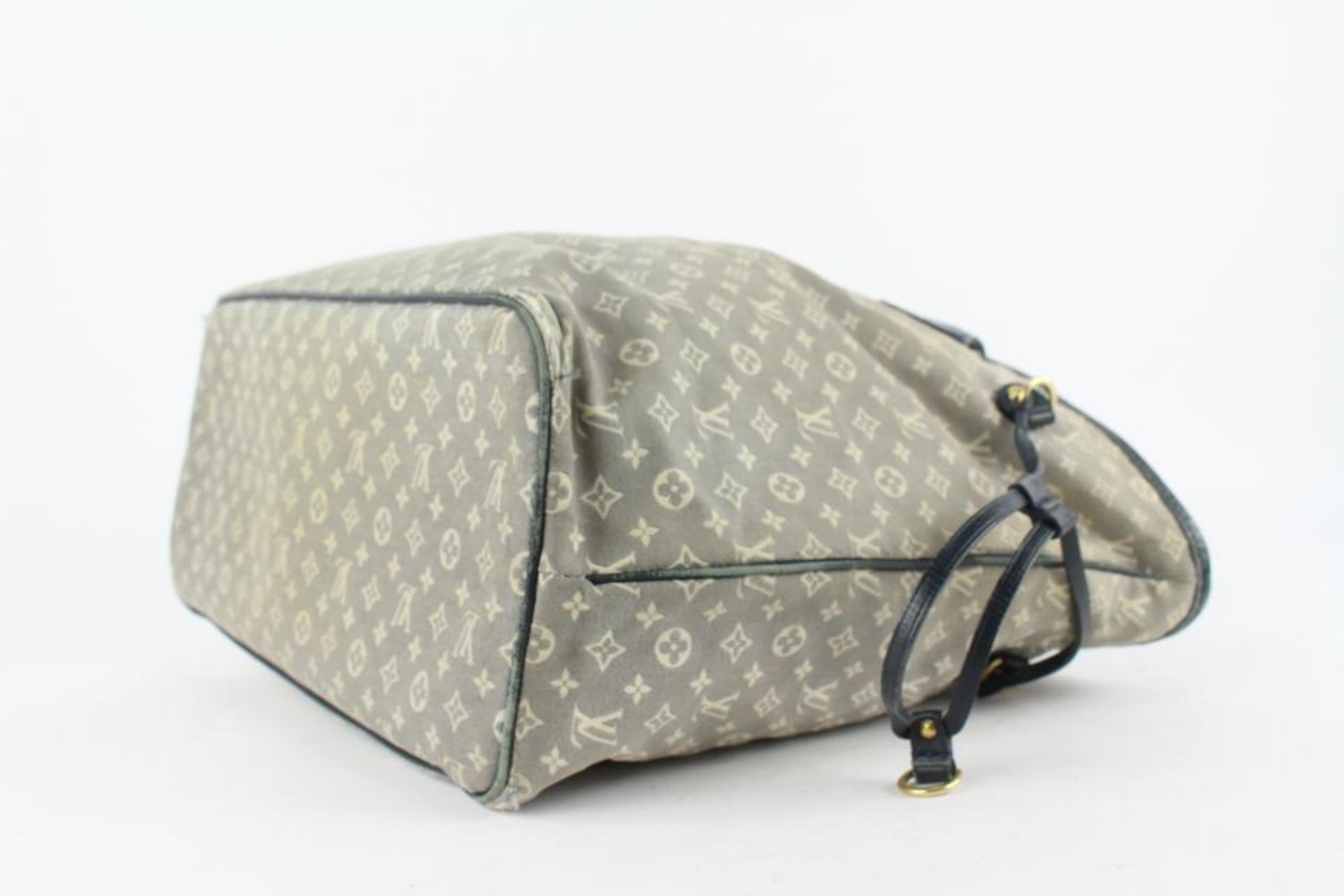 Women's Louis Vuitton Grey x Navy Monogram Idylle Mini Lin Neverfull MM Tote Bag 15LV110 For Sale