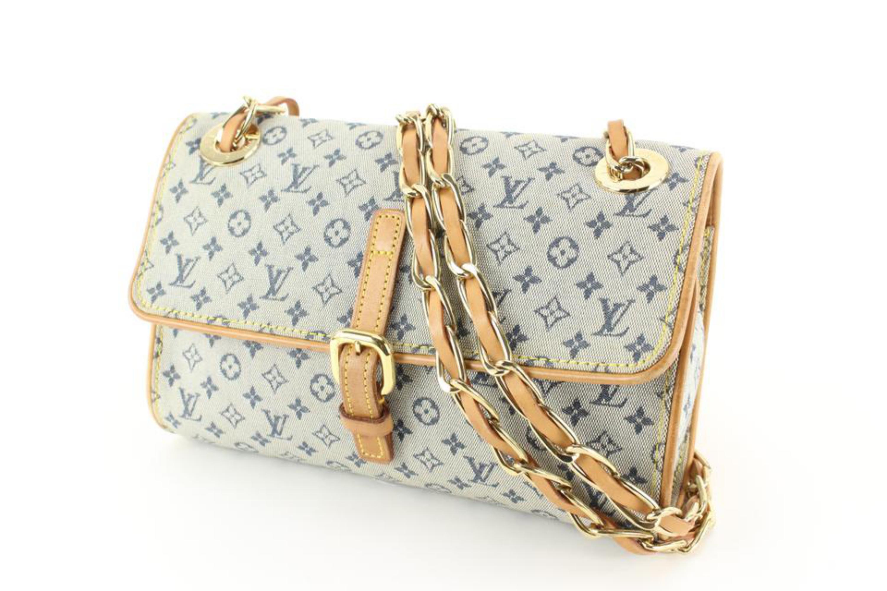 Louis Vuitton Grey x Navy Monogram Mini Lin Camille Chain Crossbody Bag 9lk720s 7