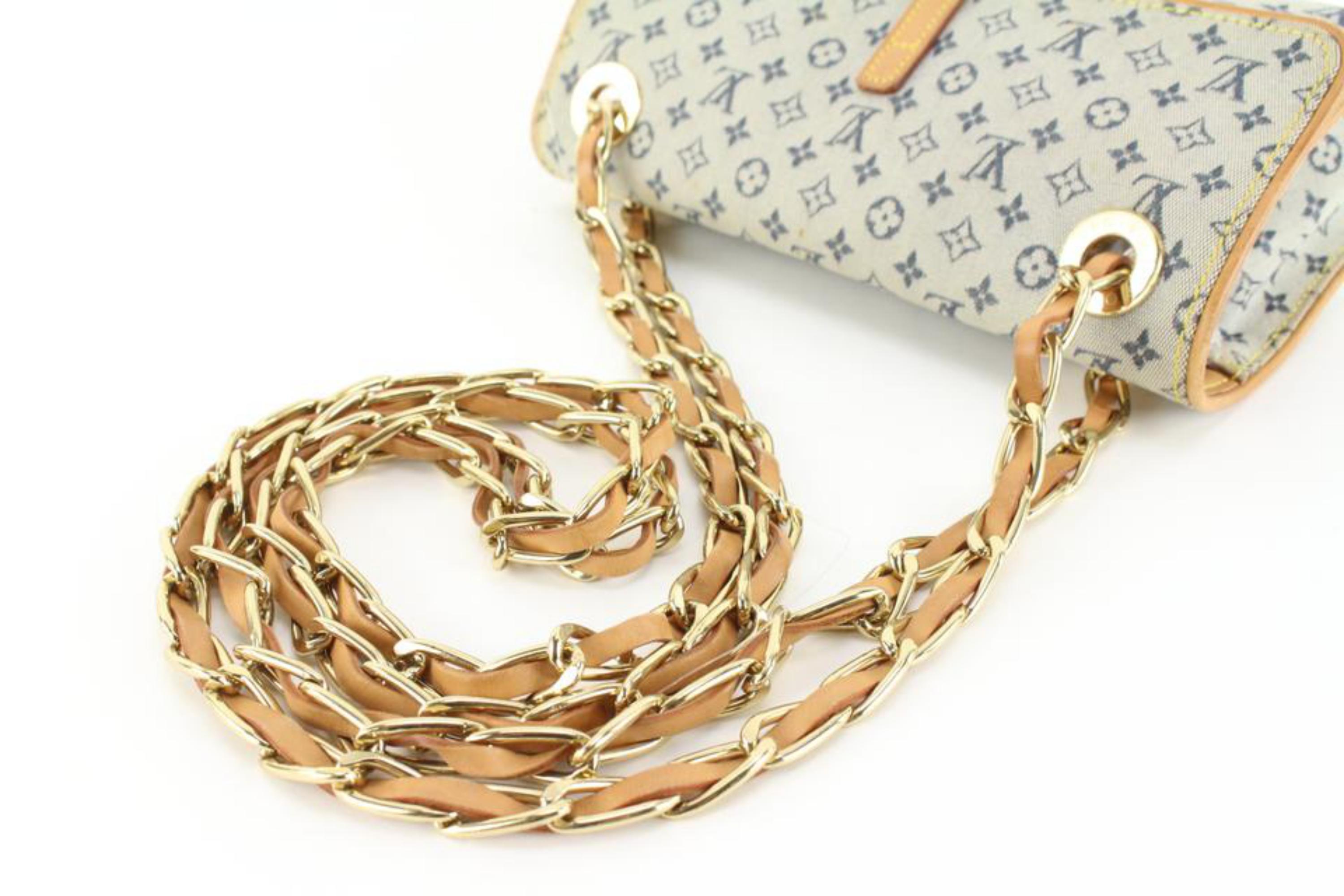 Louis Vuitton Grey x Navy Monogram Mini Lin Camille Chain Crossbody Bag 9lk720s 3