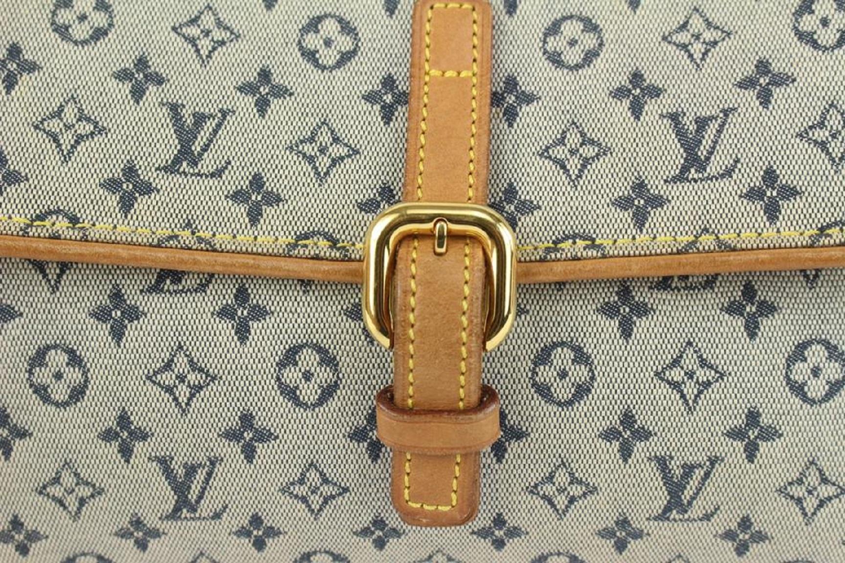 Louis Vuitton Grey x Navy Monogram Mini Lin Camille Crossbody Chain Flap Bag  2