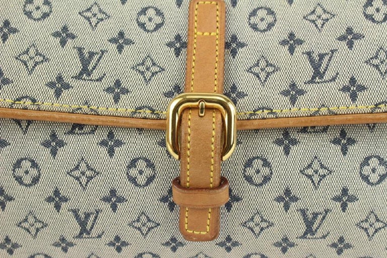 Louis Vuitton Grey x Navy Monogram Mini Lin Francoise 2way Tote Bag 929lv86