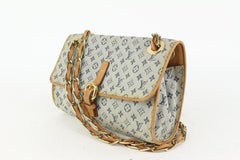 Louis Vuitton Grey x Navy Monogram Mini Lin Camille Crossbody Chain Flap Bag