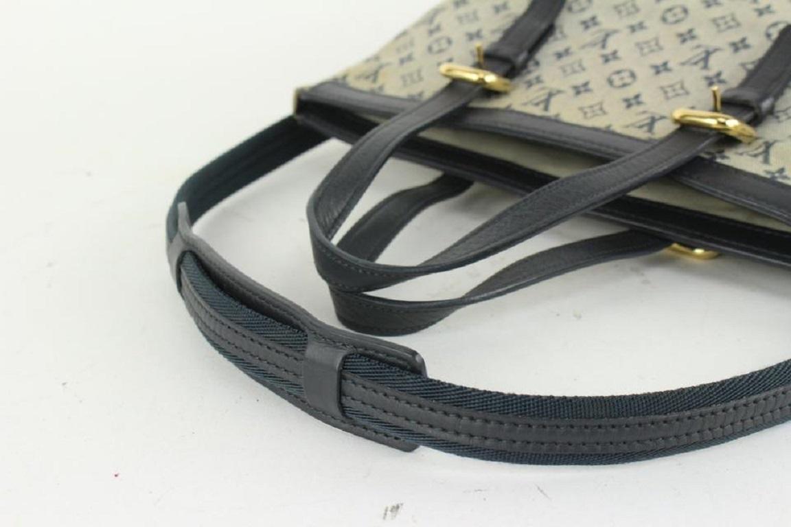 Women's Louis Vuitton Grey x Navy Monogram Mini Lin Francoise 2way Tote Bag 929lv86